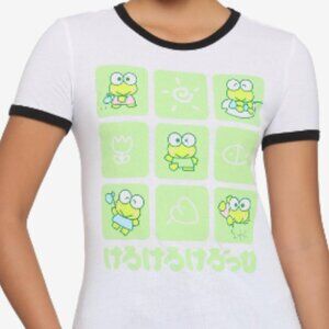 NWT - Keroppi Grid Girls Ringer T-Shirt - SZ 2X